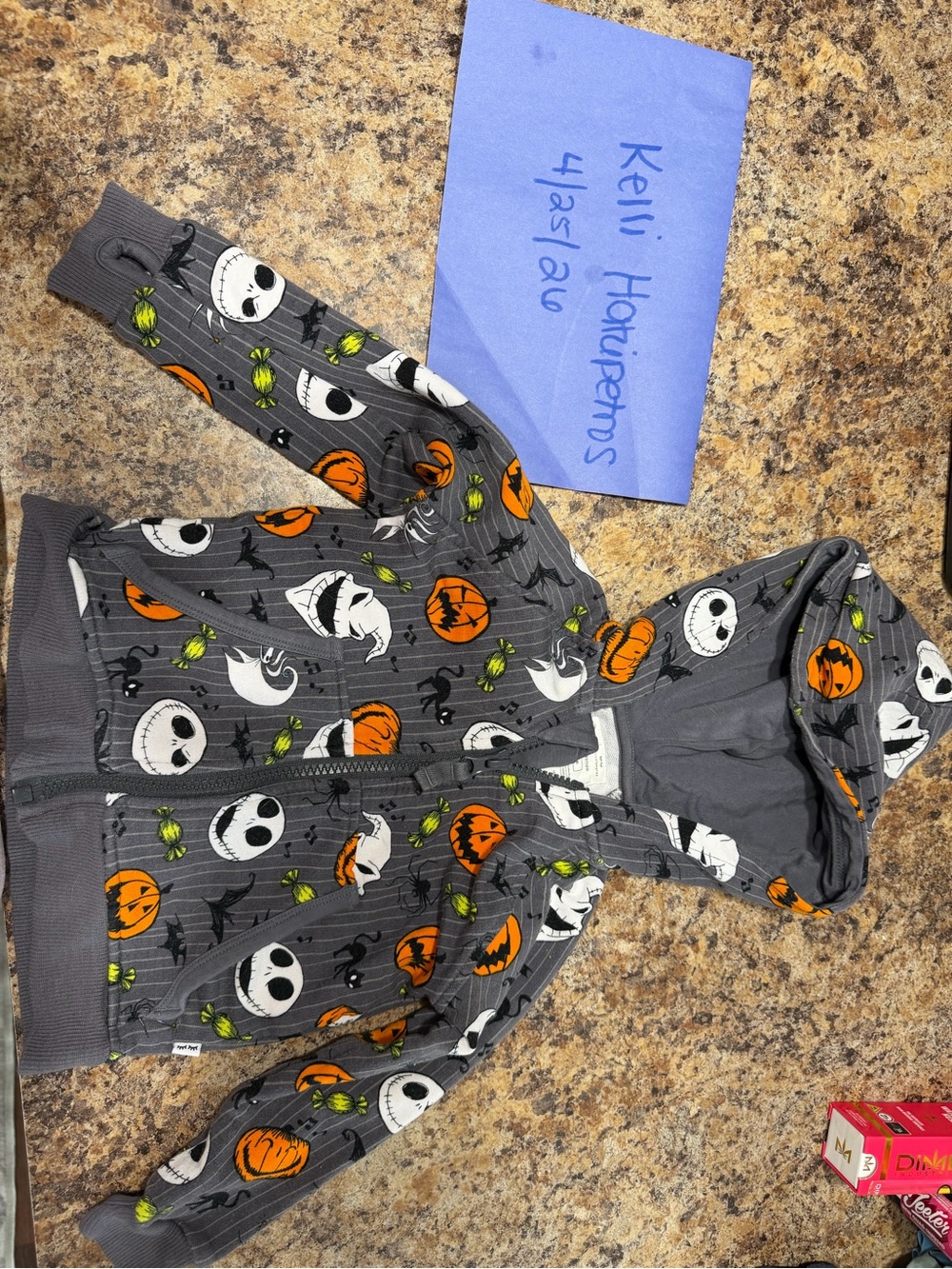 Little Sleepies Nightmare Before Christmas Hooded Zip Sweatshirt